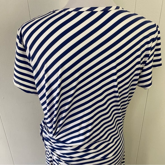 J MCLAUGHLIN Cap Sleeve Elora Dress Size XL White Navy  Blue Catalina Cloth - Picture 10 of 15